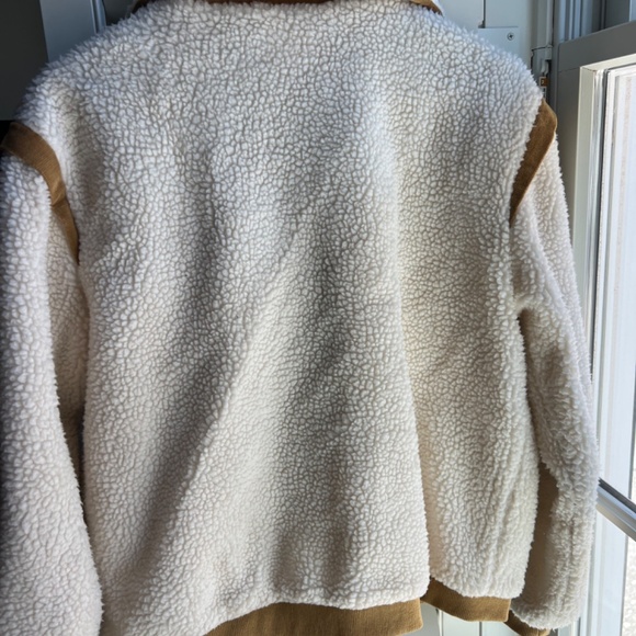 Rylee + Cru Sherpa Bomber Jacket with Corduroy Detail Size M - Picture 5 of 8